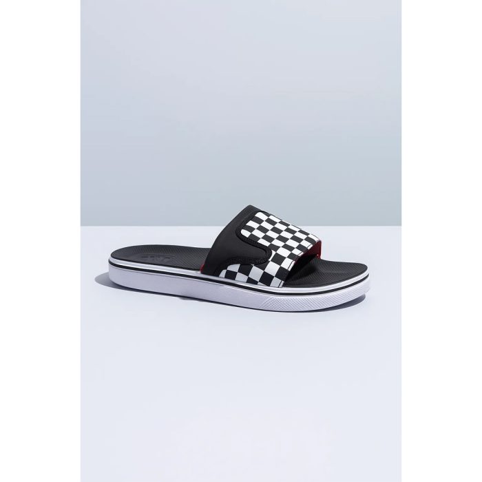 VANS OF THE WALL BLACK WHITE CHECKER SLIDE - Image 2