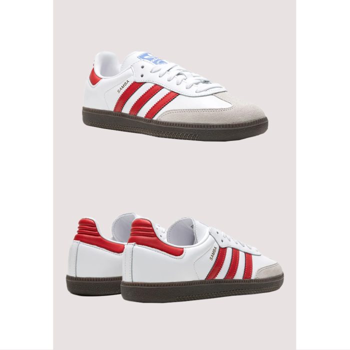 ADIDAS SAMBA OG WHITE RED SHOES