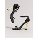 YSL BLACK AND GOLDEN OPYUM SAINT LAURENT HEEL