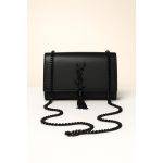 YSL KATE SAINT LAURENT ALL BLACK CROSS BODY BAG BLACK TUSSEL
