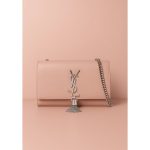YSL KATE SAINT LAURENT PINK CROSS BODY BAG SILVER TUSSEL