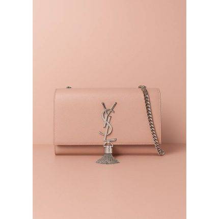 YSL KATE SAINT LAURENT PINK CROSS BODY BAG SILVER TUSSEL