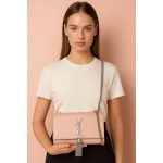 YSL KATE SAINT LAURENT PINK CROSS BODY BAG SILVER TUSSEL