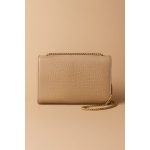 YSL KATE SAINT LAURENT BEIGE CROCODILE EMBOSSED GOLDEN TUSSEL