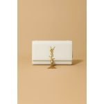 YSL KATE SAINT LAURENT WHITE CROSS BODY BAG GOLDEN TUSSEL