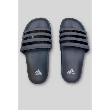 ADIDAS ALL GREY BLACK STRIPE SLIDE V2 WITH BOX