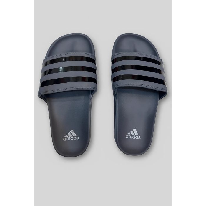 ADIDAS ALL GREY BLACK STRIPE SLIDE V2 WITH BOX