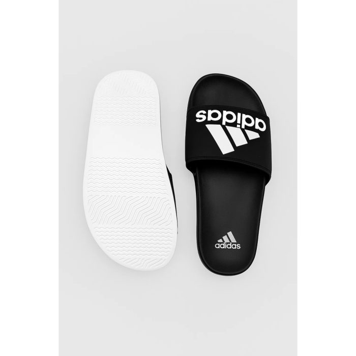 ADIDAS BLACK WHITE SLIDE WITH BOX