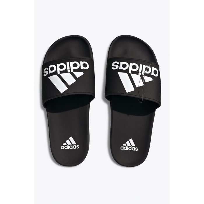 ADIDAS BLACK WHITE SLIDE V2 WITH BOX