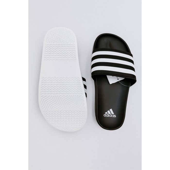 ADIDAS BLACK WHITE STRIPE SLIDE V2 WITH BOX