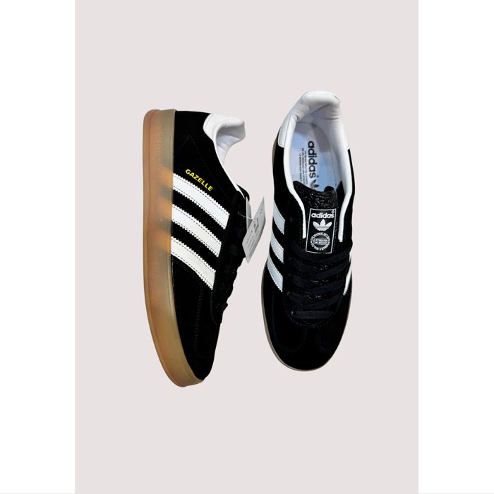 ADIDAS GAZELLE INDOOR BLACK WHITE GUM SOLE