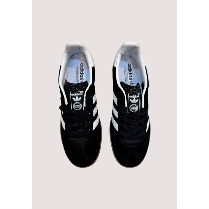 ADIDAS GAZELLE INDOOR BLACK WHITE GUM SOLE