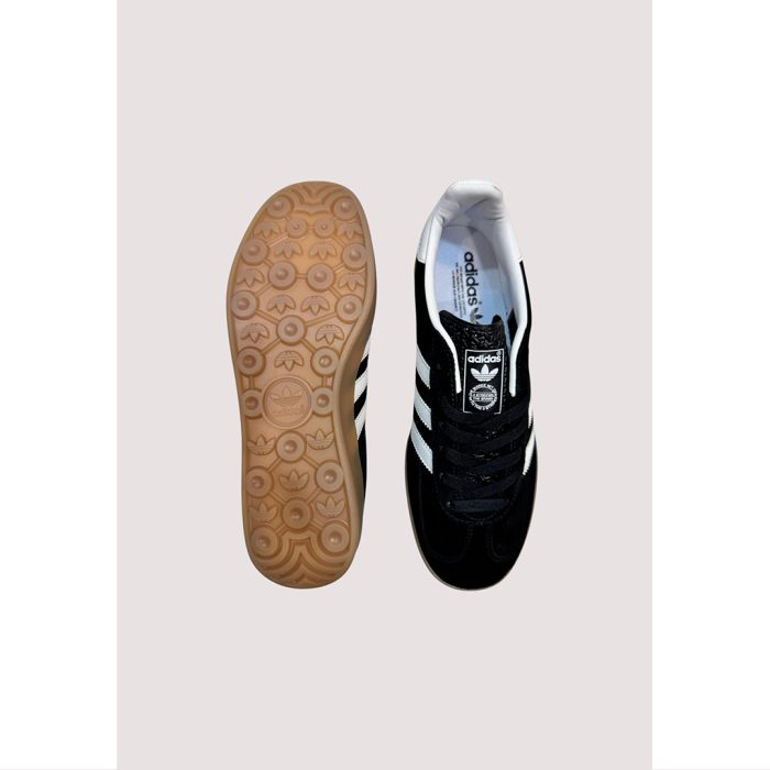 ADIDAS GAZELLE INDOOR BLACK WHITE GUM SOLE