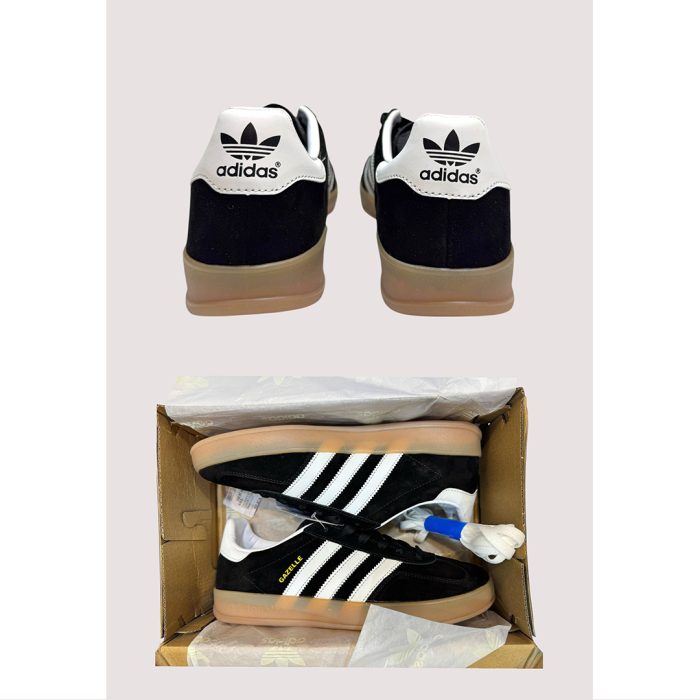 ADIDAS GAZELLE INDOOR BLACK WHITE GUM SOLE