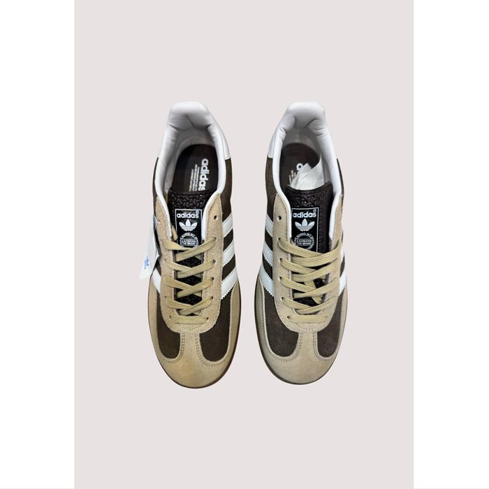 ADIDAS GAZELLE INDOOR COFFEE BROWN WHITE WITH GUM SOLE