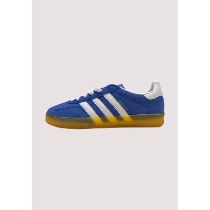 ADIDAS GAZELLE INDOOR INDIGO BLUE WHITE WITH GOLDEN GUM SOLE