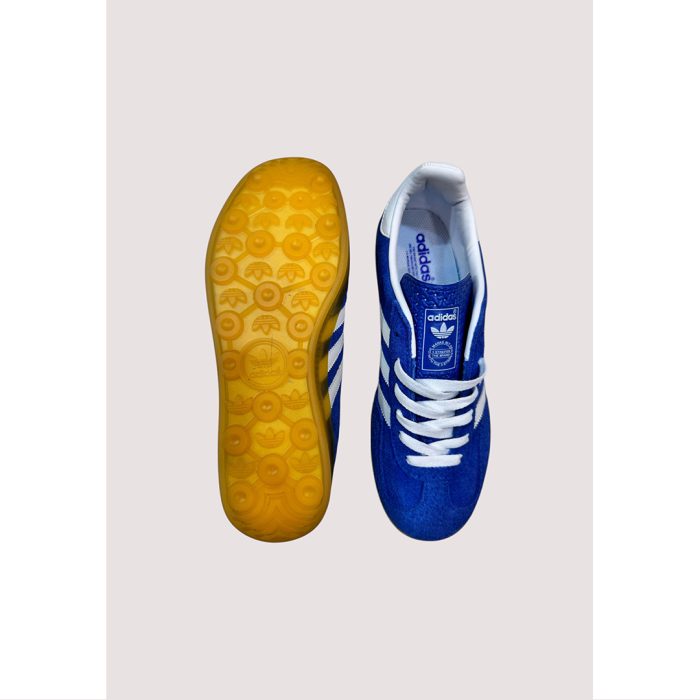 ADIDAS GAZELLE INDOOR INDIGO BLUE WHITE WITH GOLDEN GUM SOLE