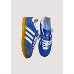 ADIDAS GAZELLE INDOOR INDIGO BLUE WHITE WITH GOLDEN GUM SOLE