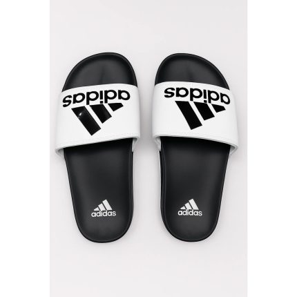 ADIDAS WHITE WITH BLACK SLIDE