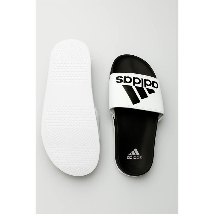 ADIDAS WHITE WITH BLACK SLIDE