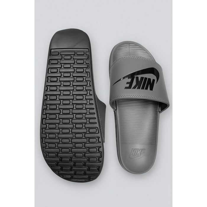NIKE GREY BLACK TICK SLIDE V2 WITH BOX