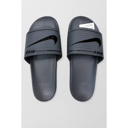 NIKE ALL GREY BLACK TICK SLIDE V2 WITH BOX