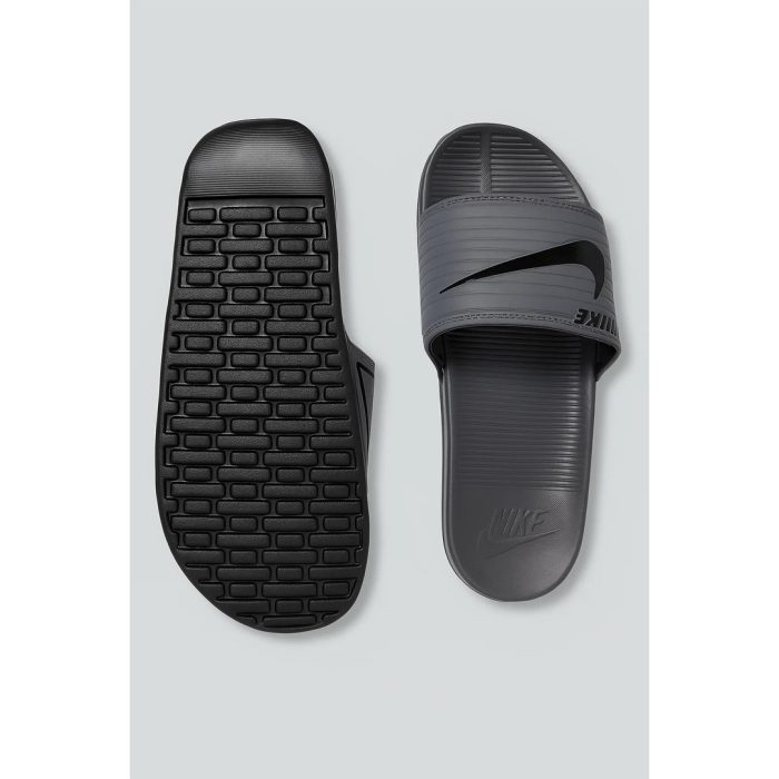 NIKE ALL GREY BLACK TICK SLIDE V2 WITH BOX