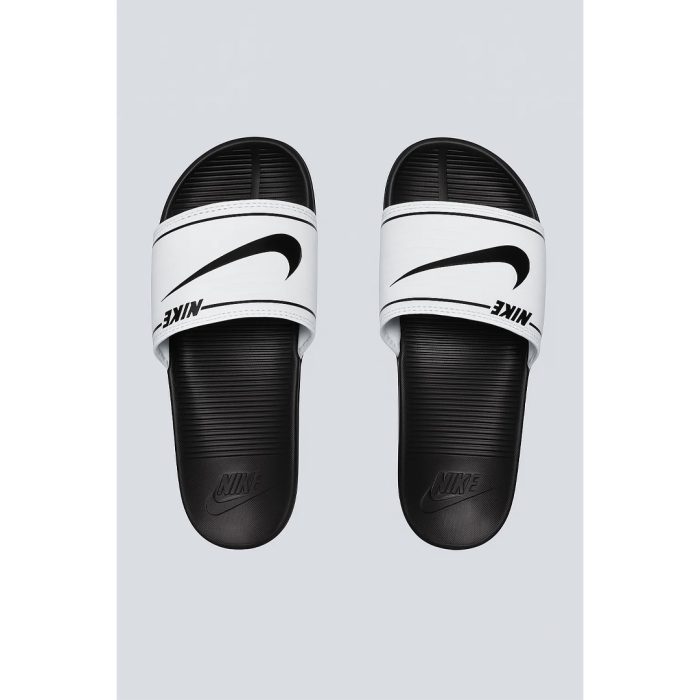 NIKE WHITE WITH BLACK TICK SLIDE WITH BOX