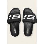 SKECHERS ALL BLACK HYPER BURST SLIDE WITH BOX