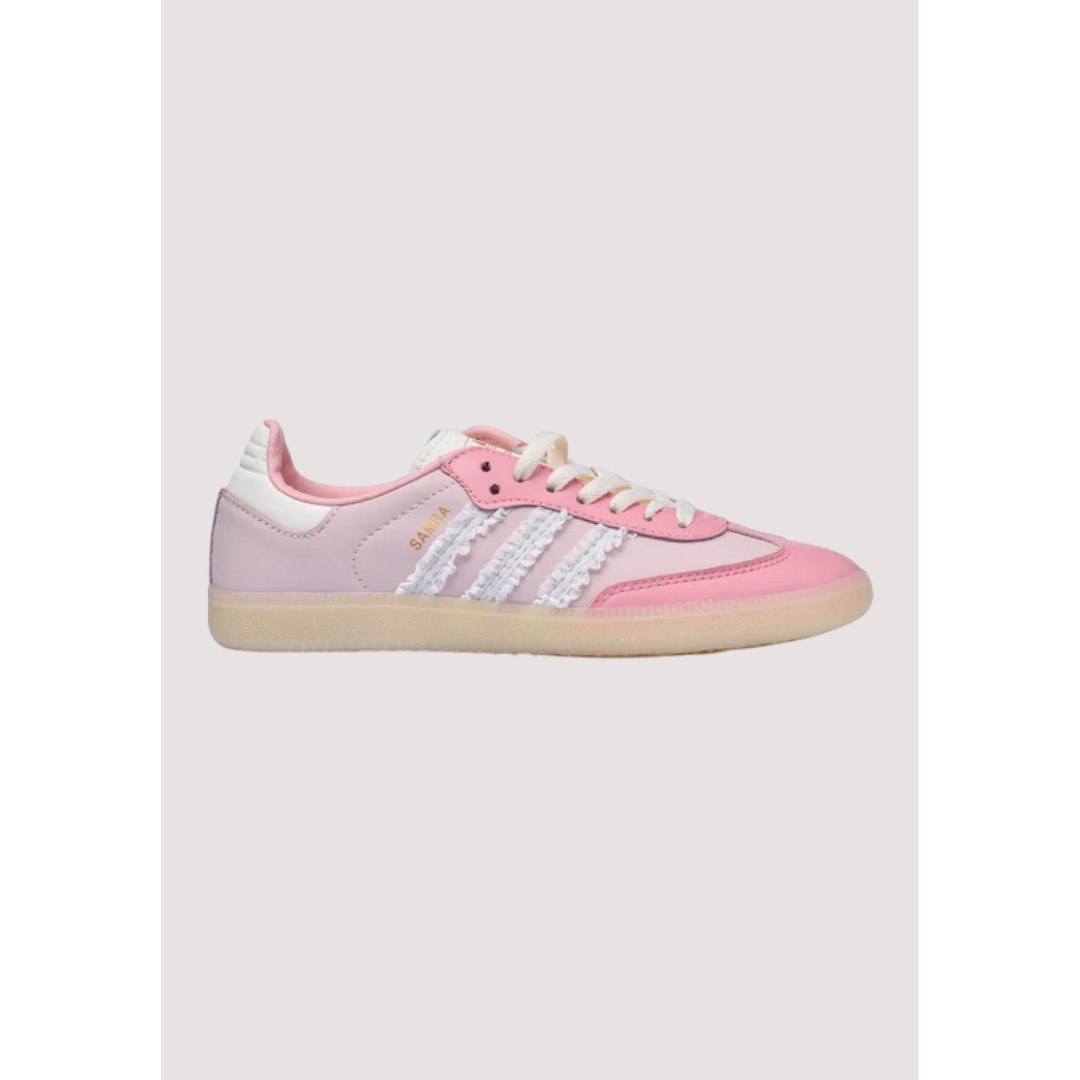 SAMBA - PINK 1 ADIDAS SAMBA OG PINK MAUVE RUFFLE STRIPE
