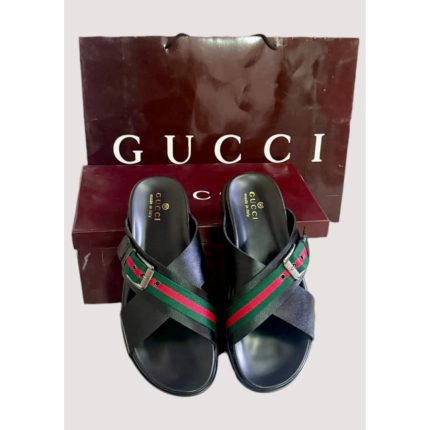 GUCCI BLACK AURA SLIPPER MEN