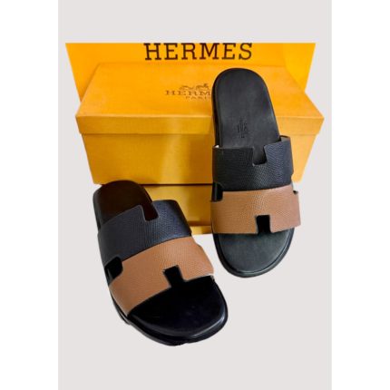 HERMΓS IZMIR TWO TONE BLACK BROWN SLIDE MEN