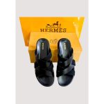 HERMÈS IZMIR TWO BLACK SLIDE MEN D3