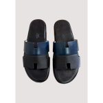HERMÈS IZMIR TWO TONE BLACK NAVY SLIDE MEN