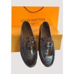 LOUIS VUITTON BROWN EMBOSSED LOGO FORMAL SHOES MEN