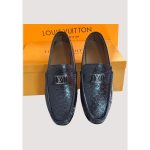 LOUIS VUITTON BLACK EMBOSSED LOGO FORMAL SHOES MEN