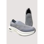 SKECHERS GREY-WHITE SLIP ON WOMEN SHOES