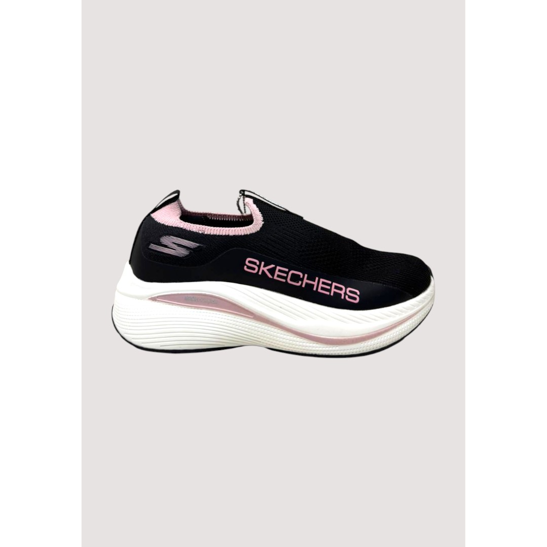 skechers max cushion black pink white women 1 SKECHERS MAX CUSHION BLACK PINK-WHITE SLIP ON WOMEN SHOES