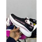 SKECHERS MAX CUSHION BLACK PINK-WHITE SLIP ON WOMEN SHOES