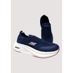 SKECHERS NAVY PINK-WHITE SLIP ON WOMEN SHOES