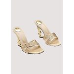 YSL BEIGE OPYUM CRYSTAL CROSS STRAP HEEL