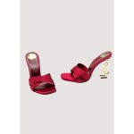 YSL RED OPYUM CRYSTAL CROSS STRAP HEEL