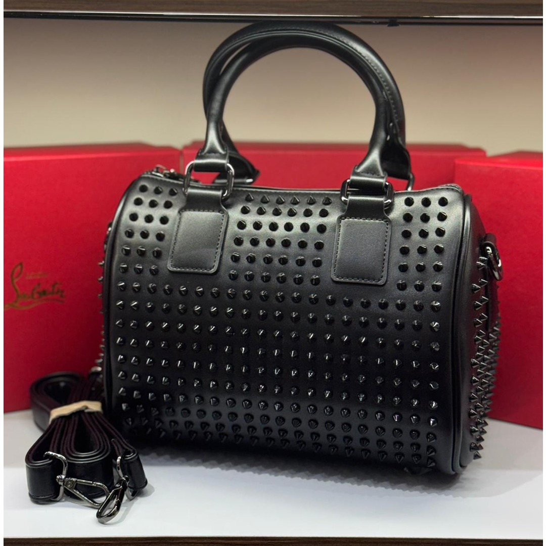 CHRISTIAN LOUBOUTIN BLACK PALOMA MEDIUM TOP HANDLE BAG