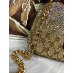 GUCCI JACKIE NOTTE BROWN MINI BAG CRYSTAL EMBELLISHED