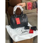 CHRISTIAN LOUBOUTIN BLACK PALOMA MEDIUM TOP HANDLE BAG
