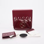 GUCCI ROSSO ANCORA PATENT SMALL GG BLONDIE SHOULDER BAG