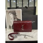 YSL SAINT LAURENT KATE CROC EMBOSSED BAG