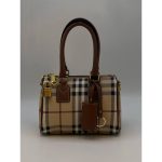 BURBERRY DUFFEL HANDBAG CREAM BROWN
