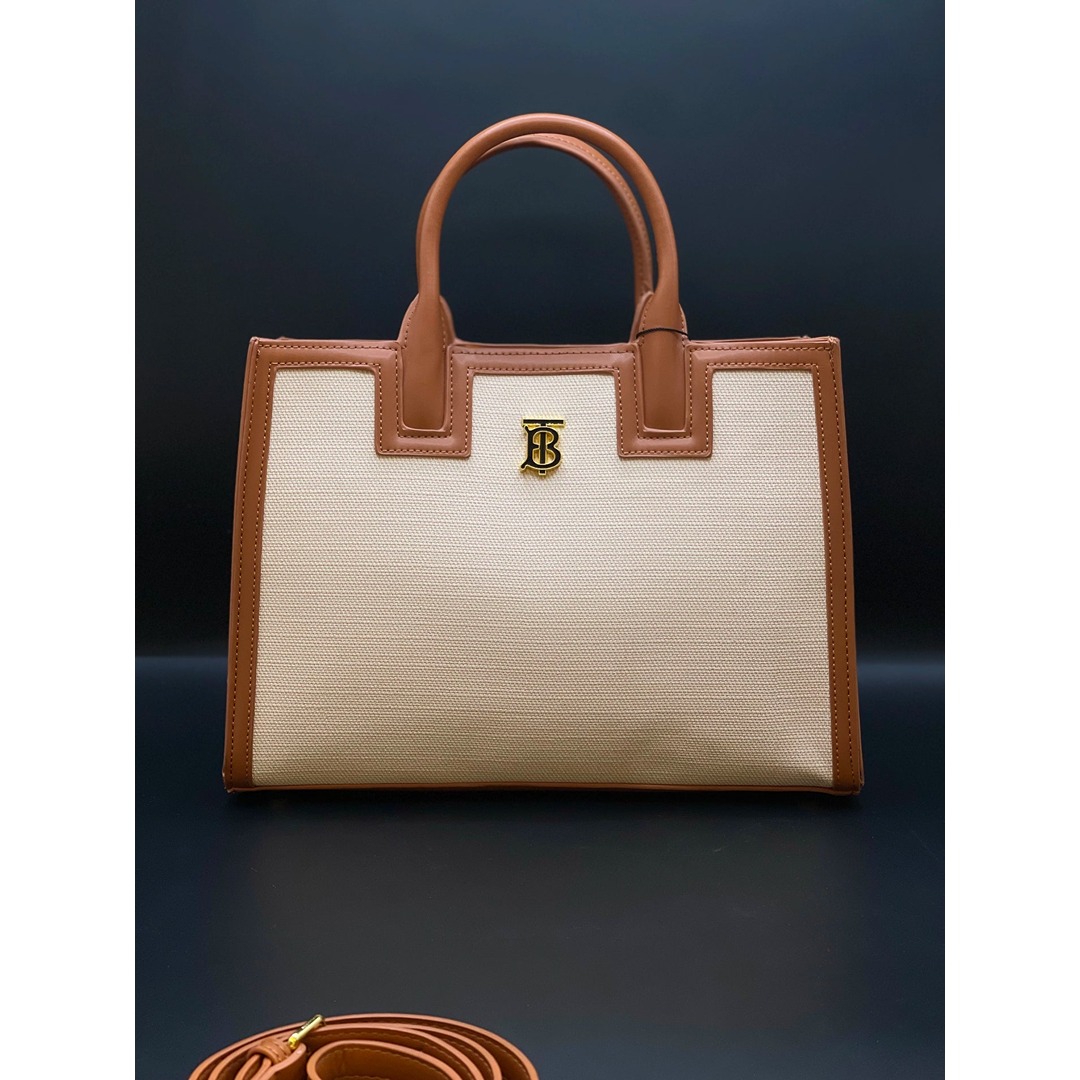 Burberry Frances tote bag CREAM BROWN BURBERRY FRANCES TB LOGO TOTE BAG