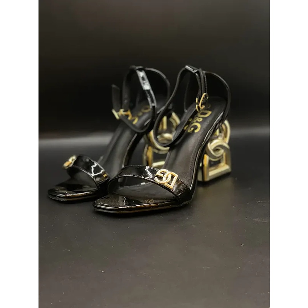 DOLCE & GABBANA BLACK KEIRA GOLD DG LOGO